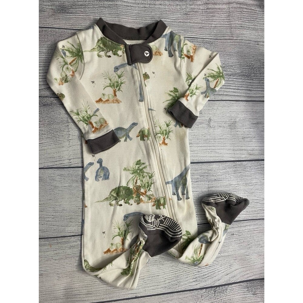 Burts Bees Baby Dinosaurs Footed Sleeper Pajamas (PJs), Size 3-6 months